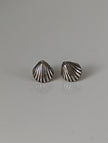 Silver Steed Shell Stud Earrings
