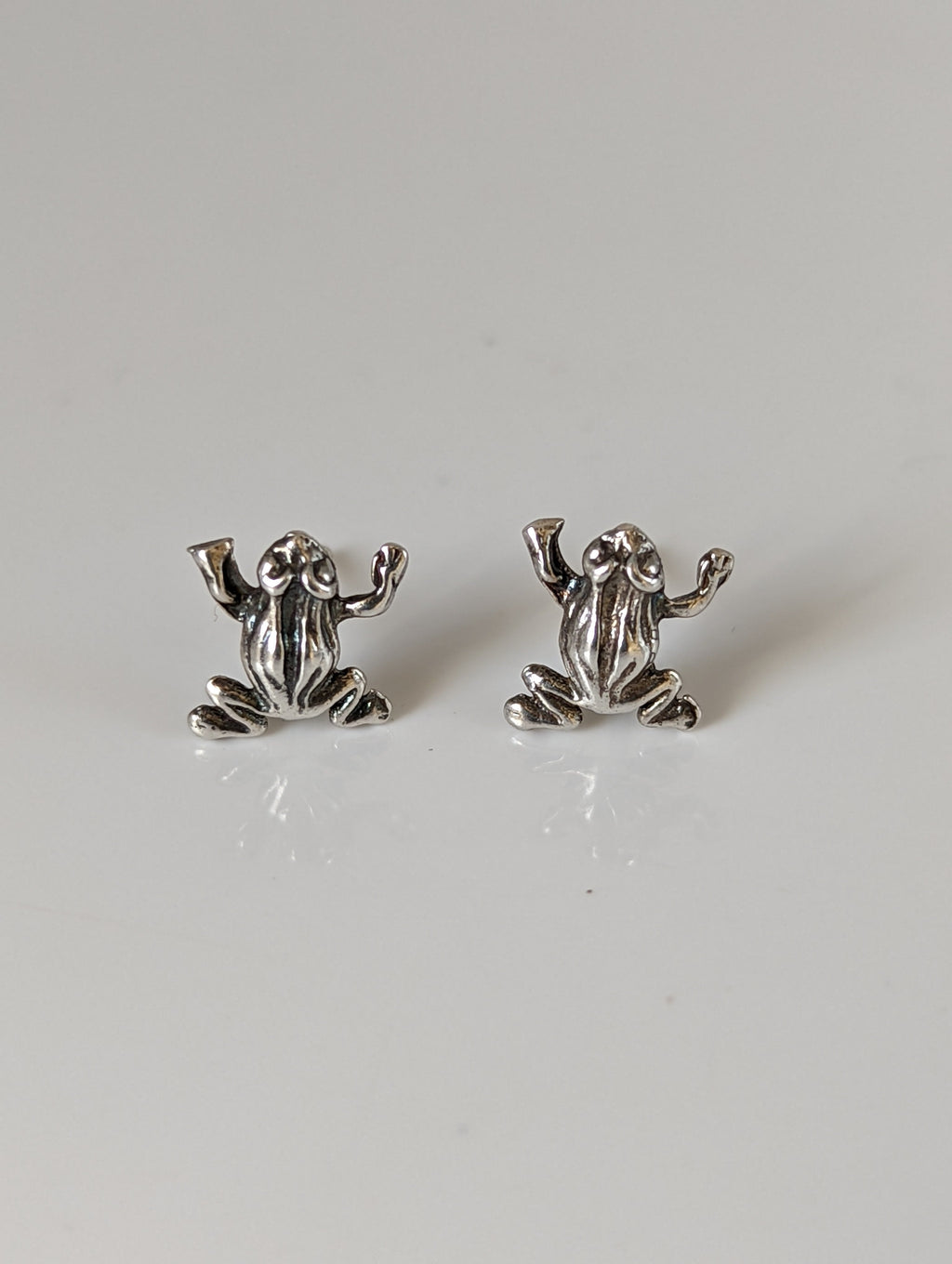 Silver Steed Leap Frog Stud Earrings