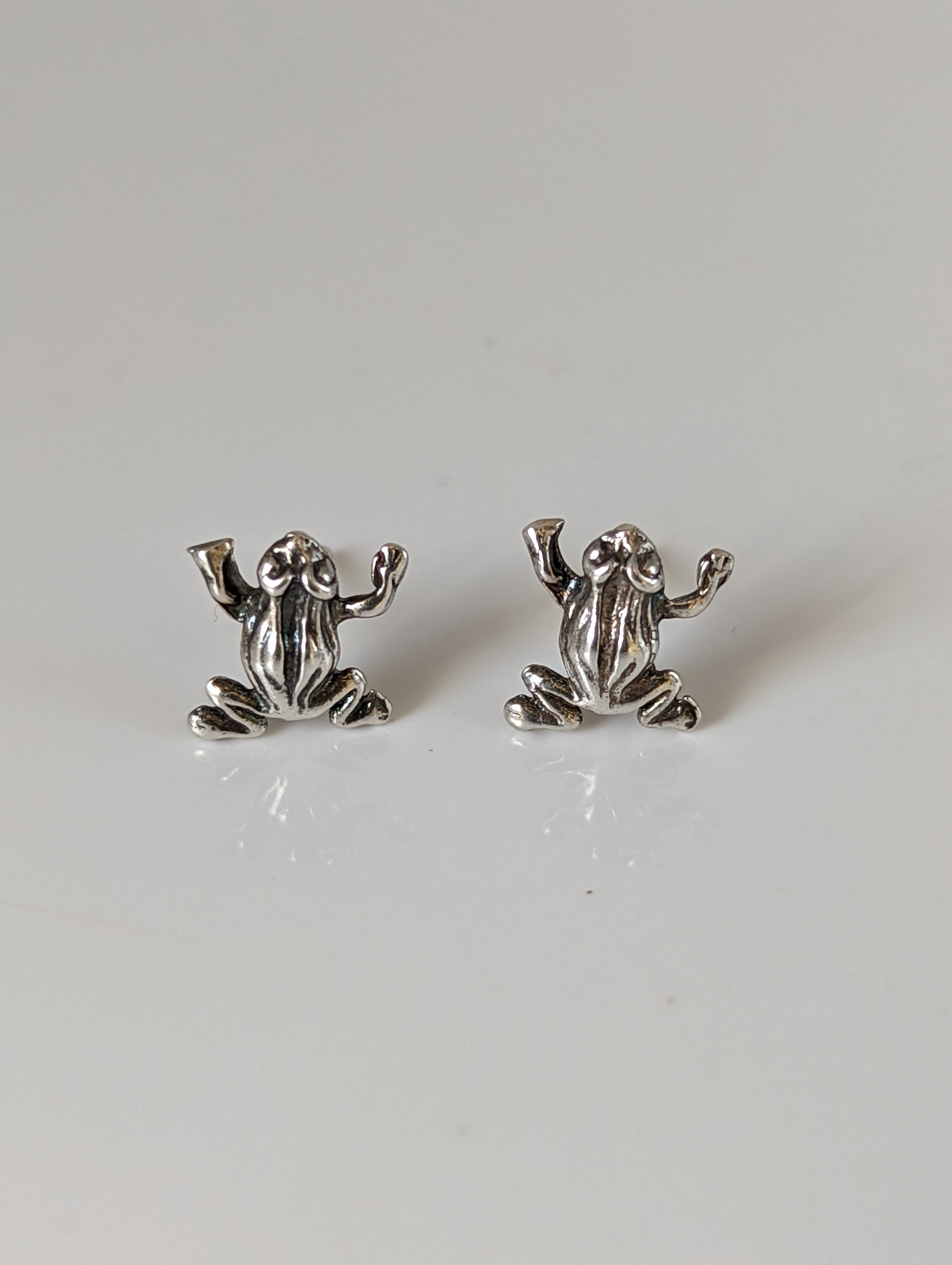 Silver Steed Leap Frog Stud Earrings