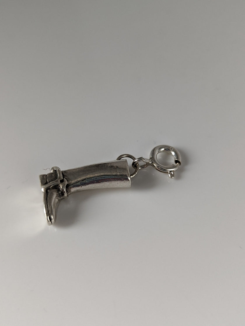 Silver Steed Riding Boot Silver Charm