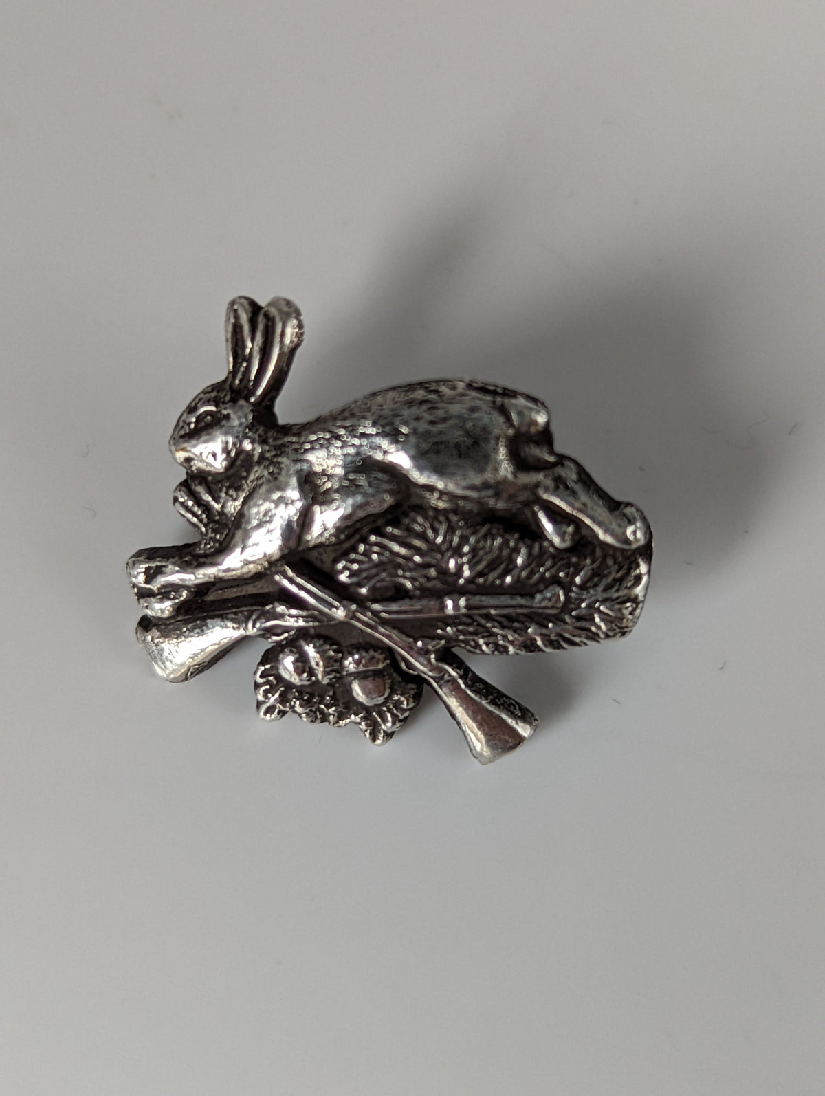 Silver Steed Rabbit Hunting Silver Pin