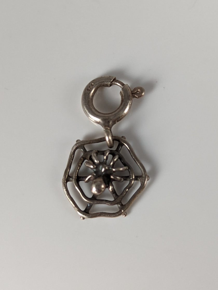Silver Steed Spider Web Silver Charm