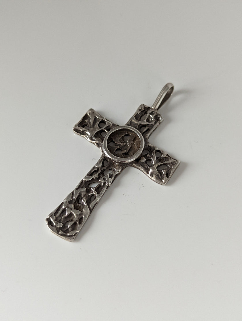 Silver Steed Woven Cross Silver Pendant