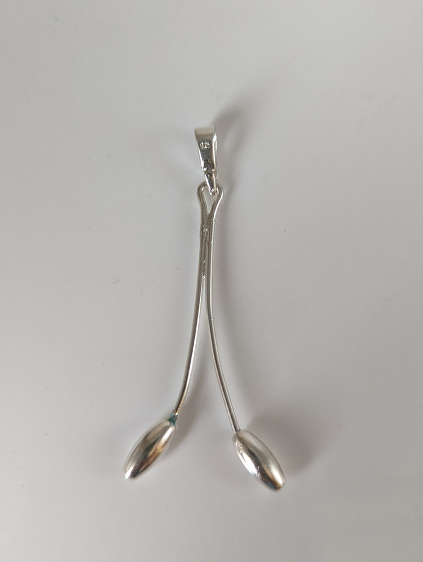 Silver Steed Hanging Stem Silver Pendant