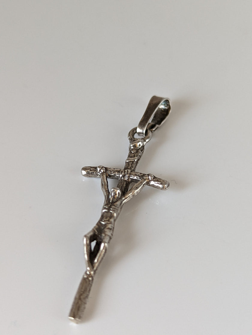 Silver Steed Crucifix Silver Pendant