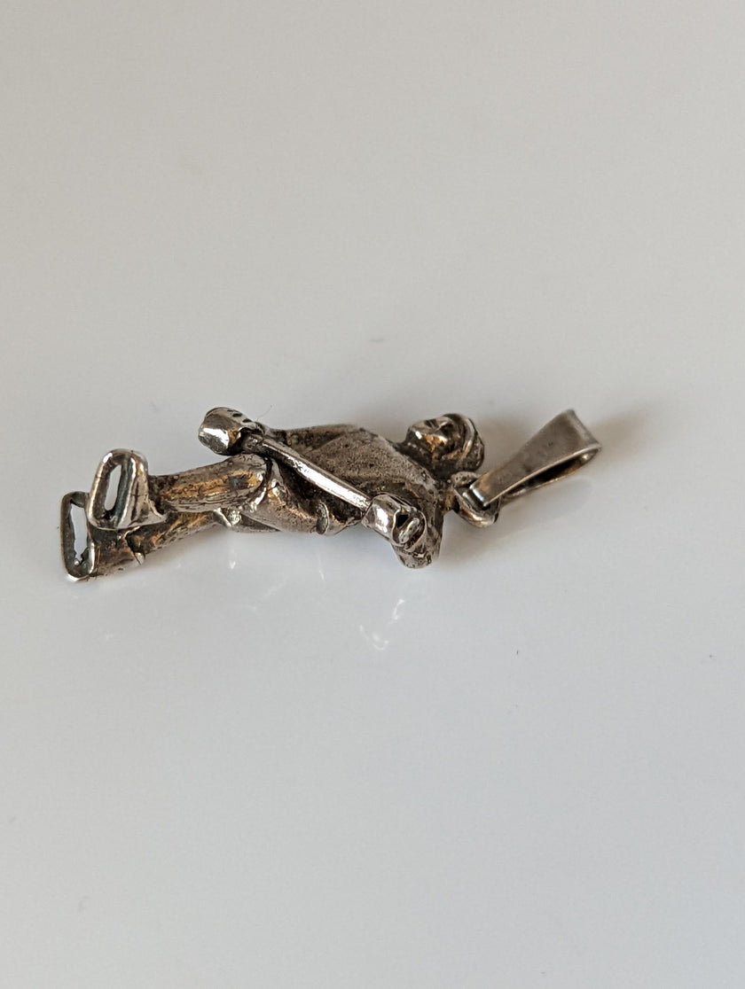 Silver Steed Ice Hockey Silver Pendant