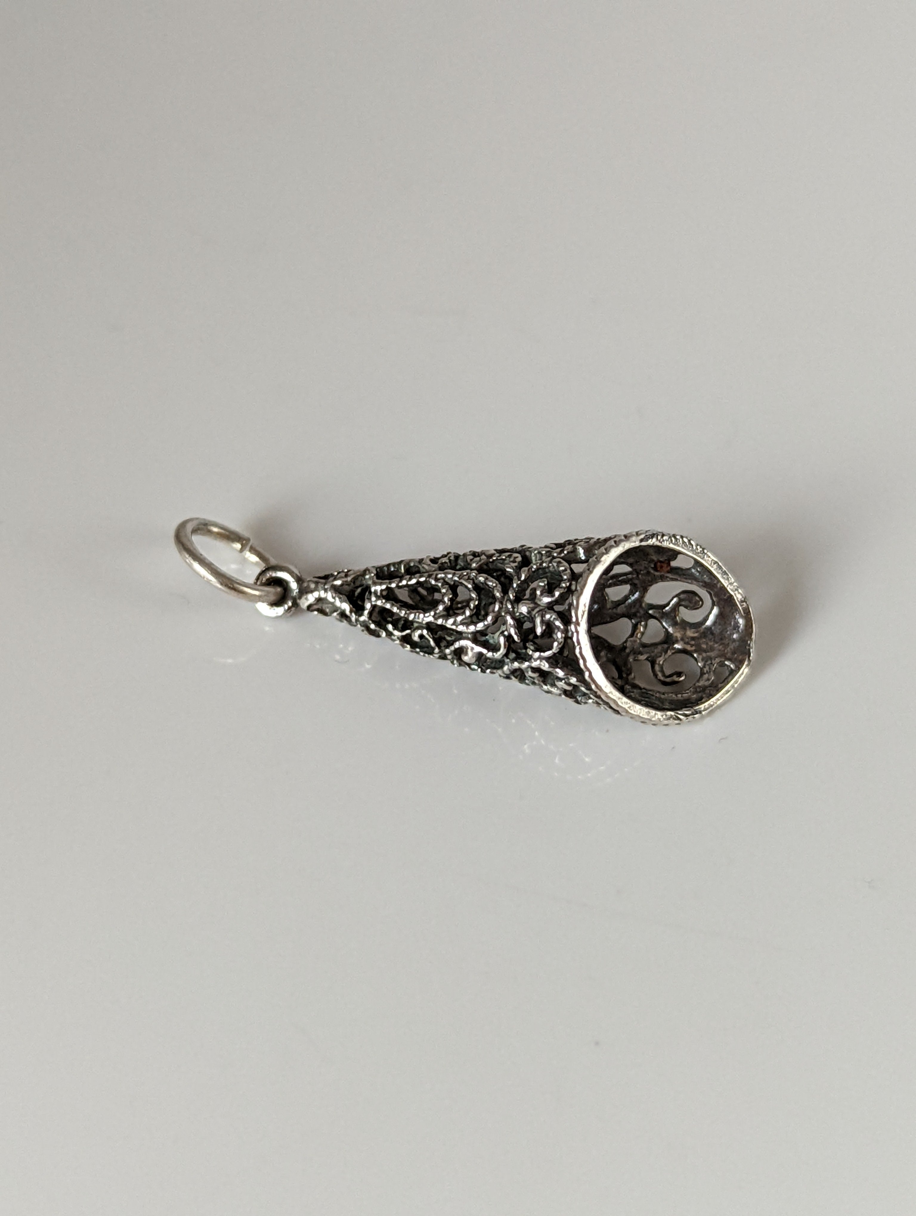 Silver Steed Filigree Cone Silver Pendant