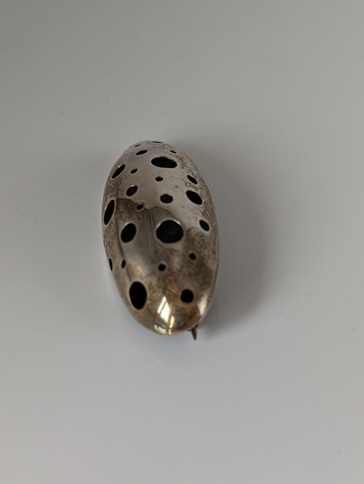 Silver Steed Coral Silver Brooch