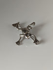 Silver Steed Leaping Frog Silver Brooch