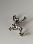 Silver Steed Leaping Frog Silver Brooch