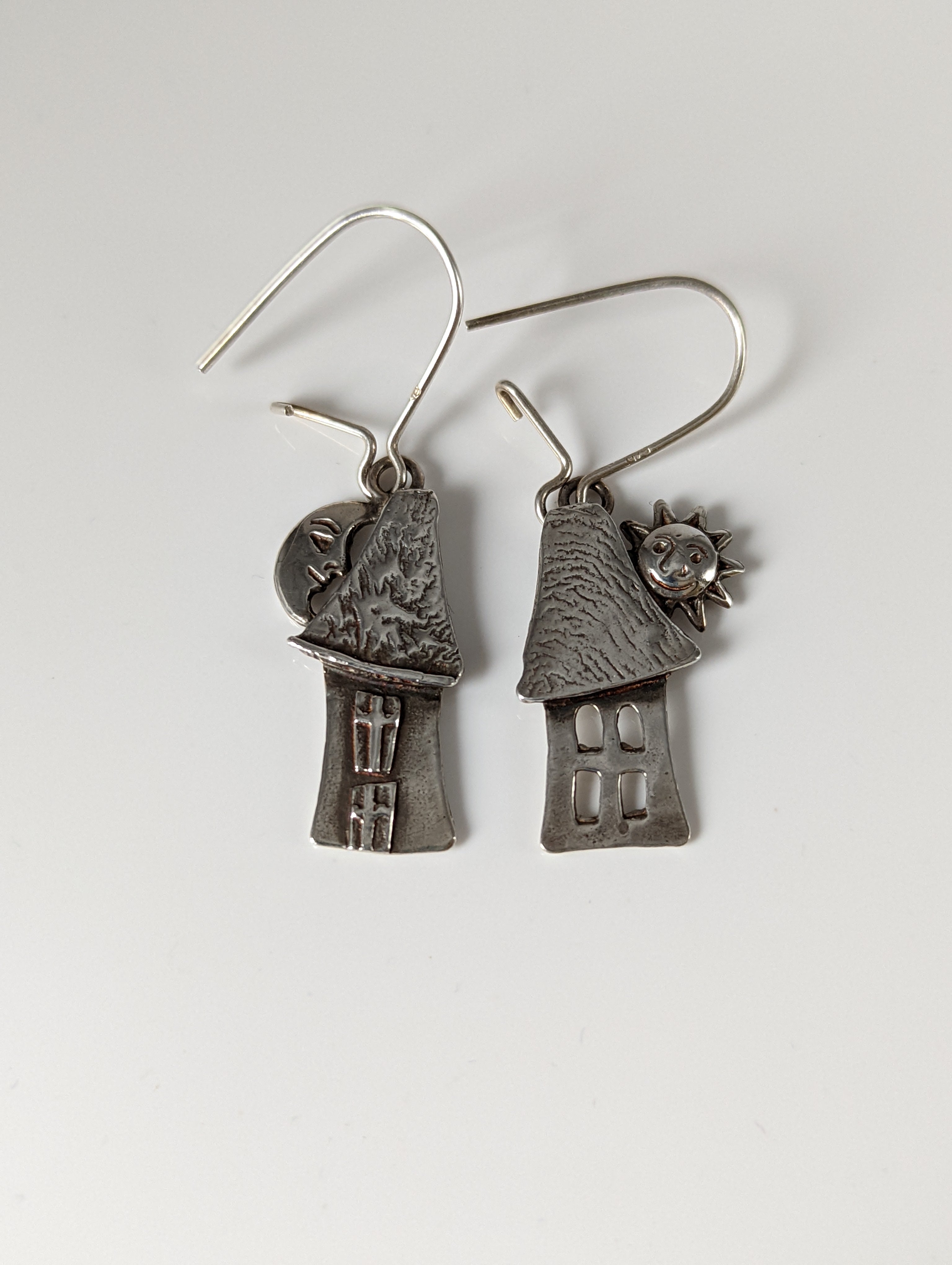 Silver Steed Day & Night House Dropped Earrings