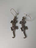 Silver Steed Detailed Lizard Silver Dropped Earrings