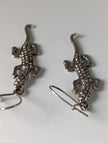 Silver Steed Detailed Lizard Silver Dropped Earrings