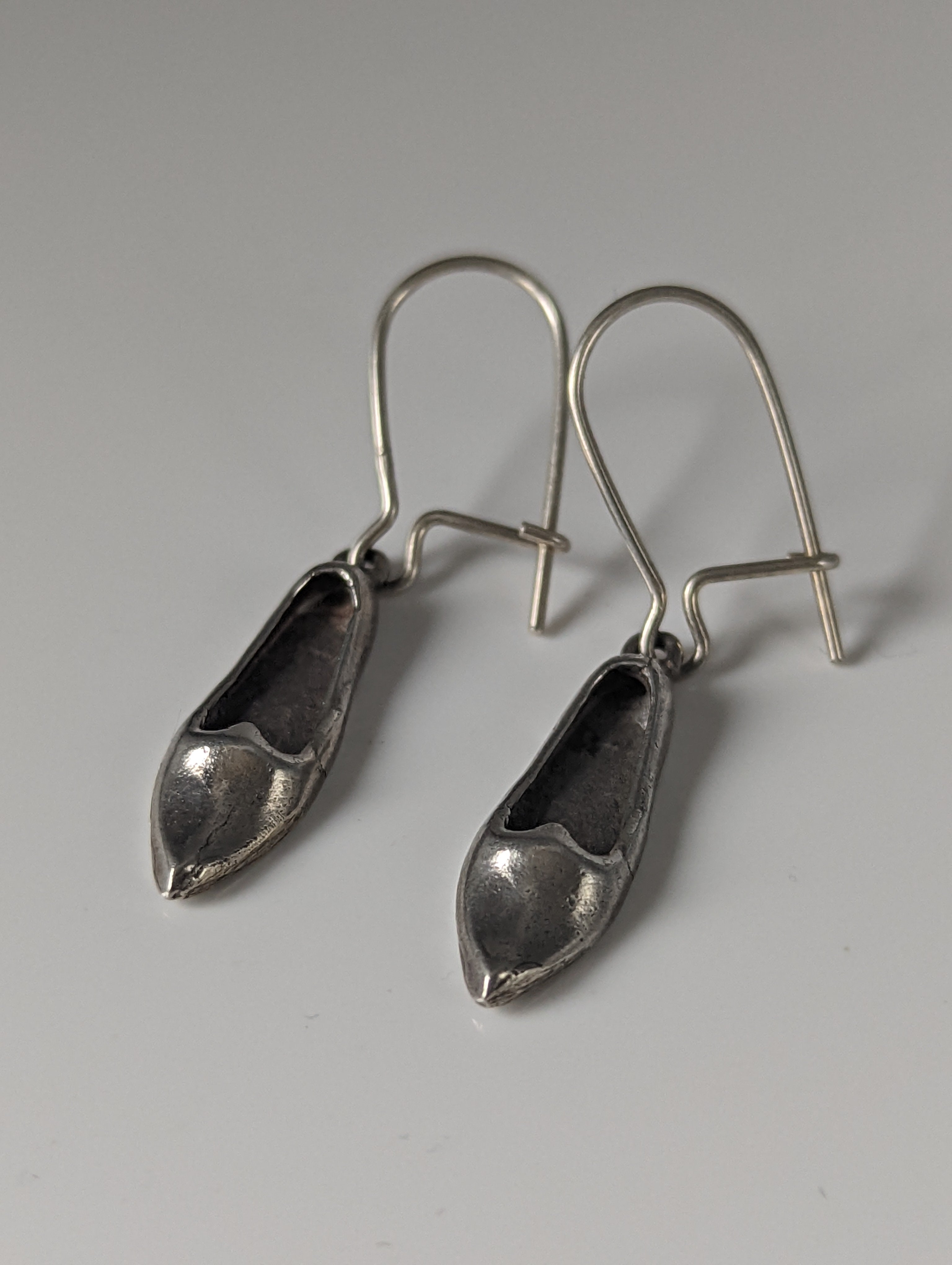 Silver Steed Slipper Silver Dropped Earrings