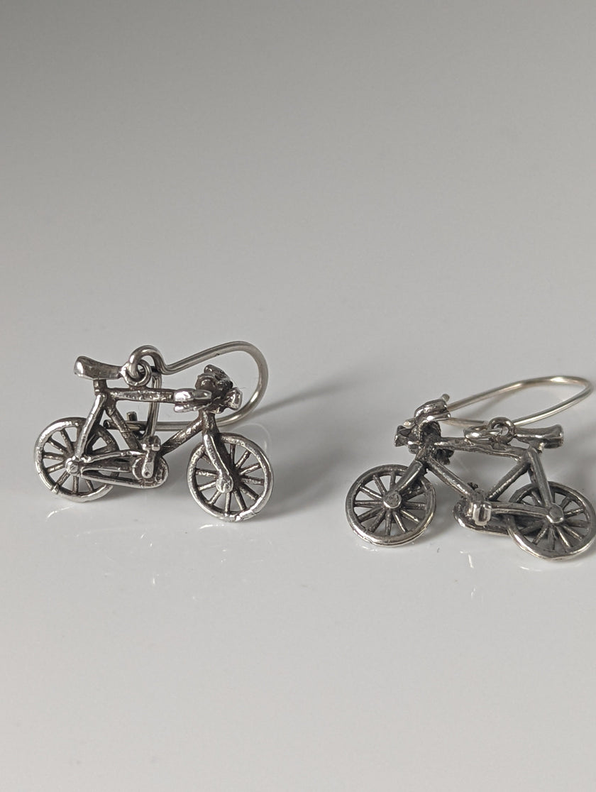 Silver Steed Bicycles Dropped Earrings