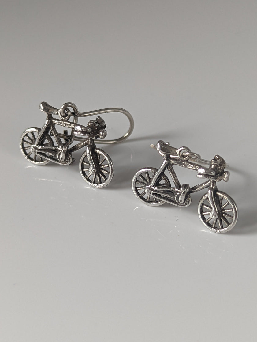 Silver Steed Bicycles Dropped Earrings