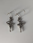 Silver Steed Ballet Dancer Forth Position Dropped Earrings