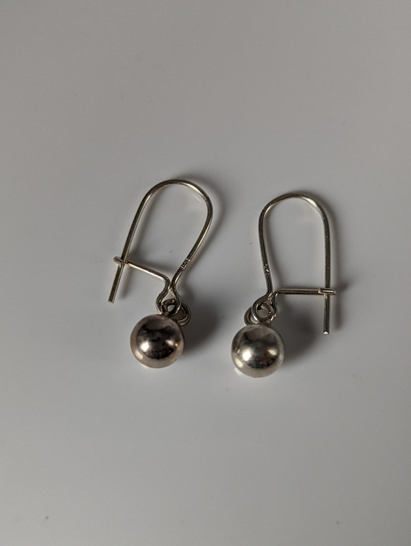 Silver Steed Large Balls Dropped Earrings