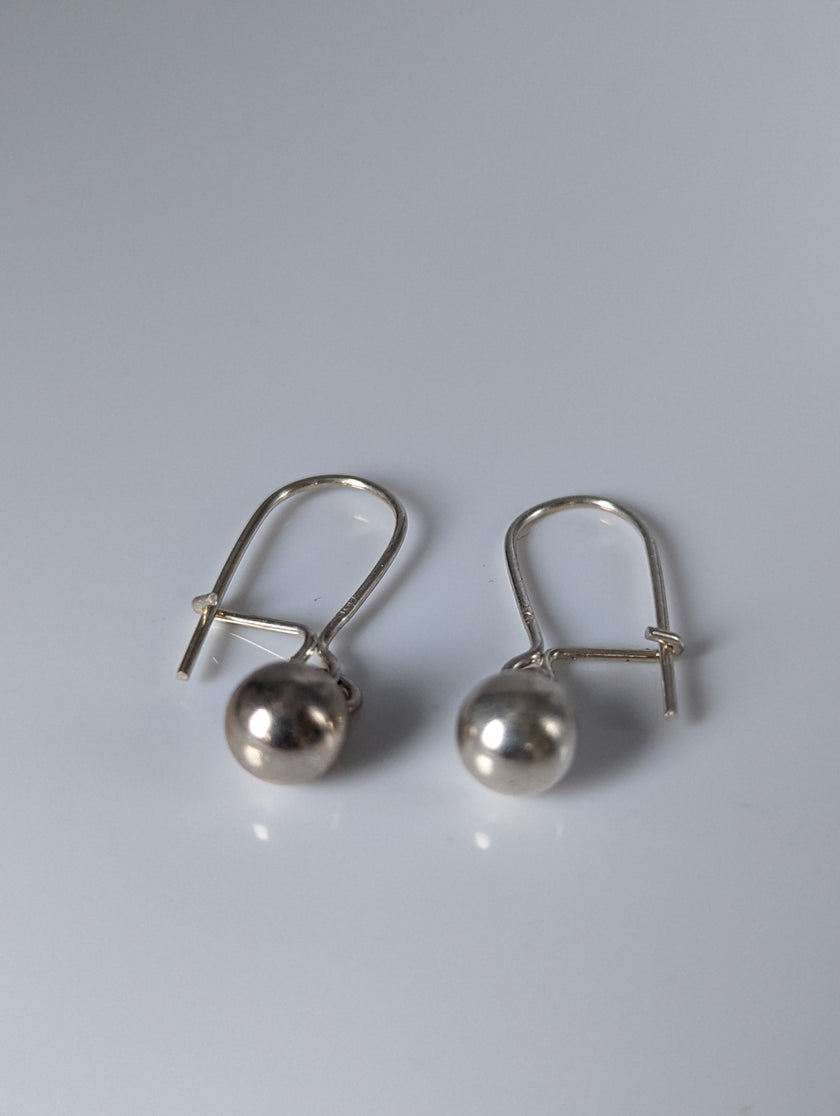 Silver Steed Large Balls Dropped Earrings