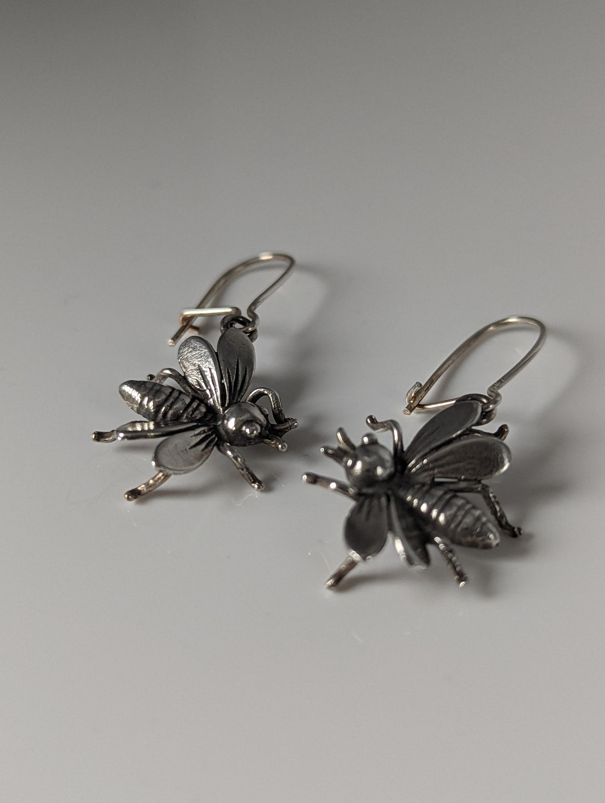 Silver Steed Bee Dropped Earrings