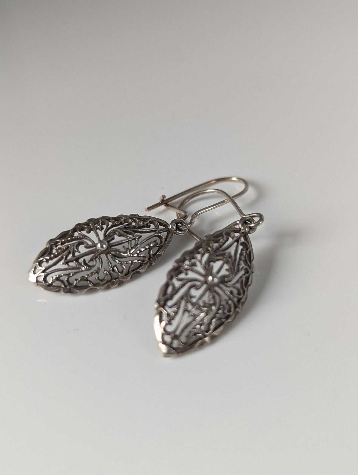 Silver Steed Shield Dropped Earrings