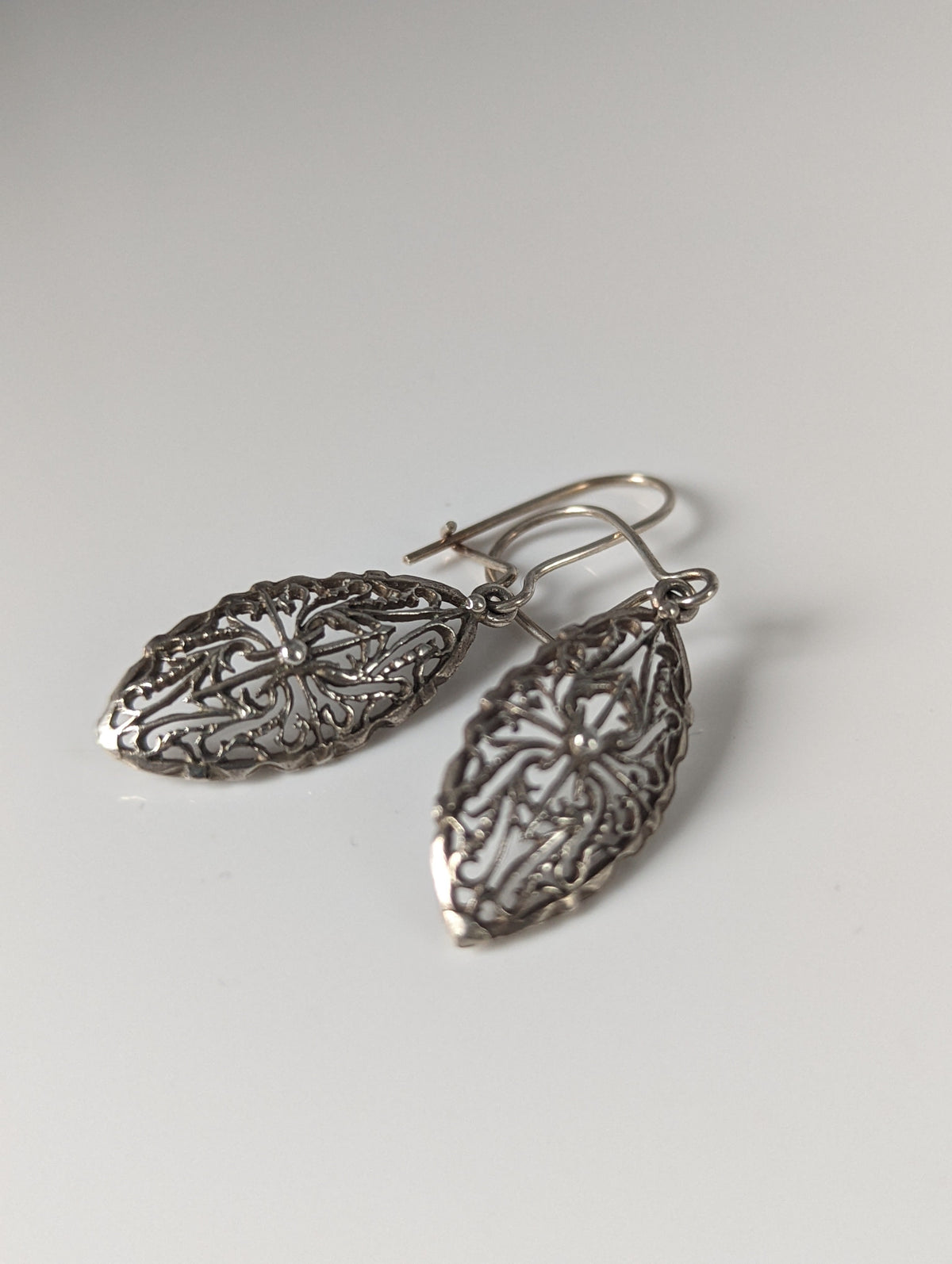 Silver Steed Shield Dropped Earrings