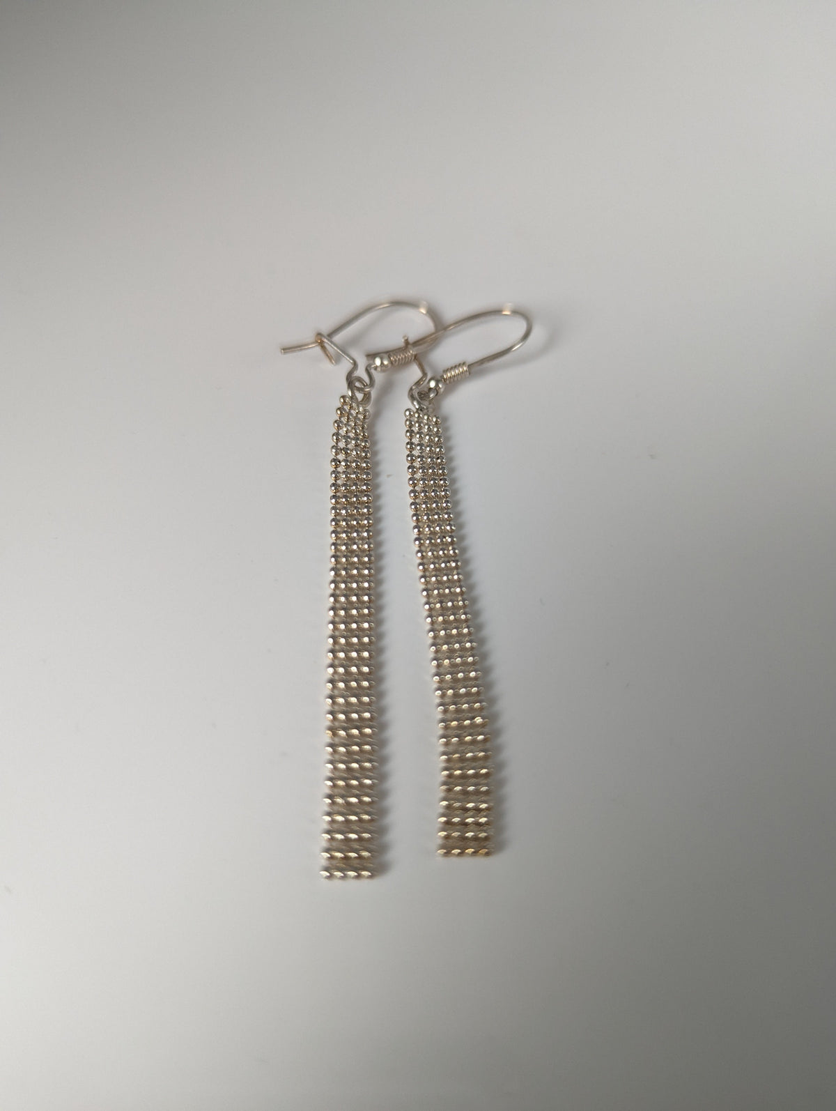 Silver Steed Curtain Dropped Earrings
