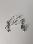 Silver Steed Clef & Note Dropped Earrings