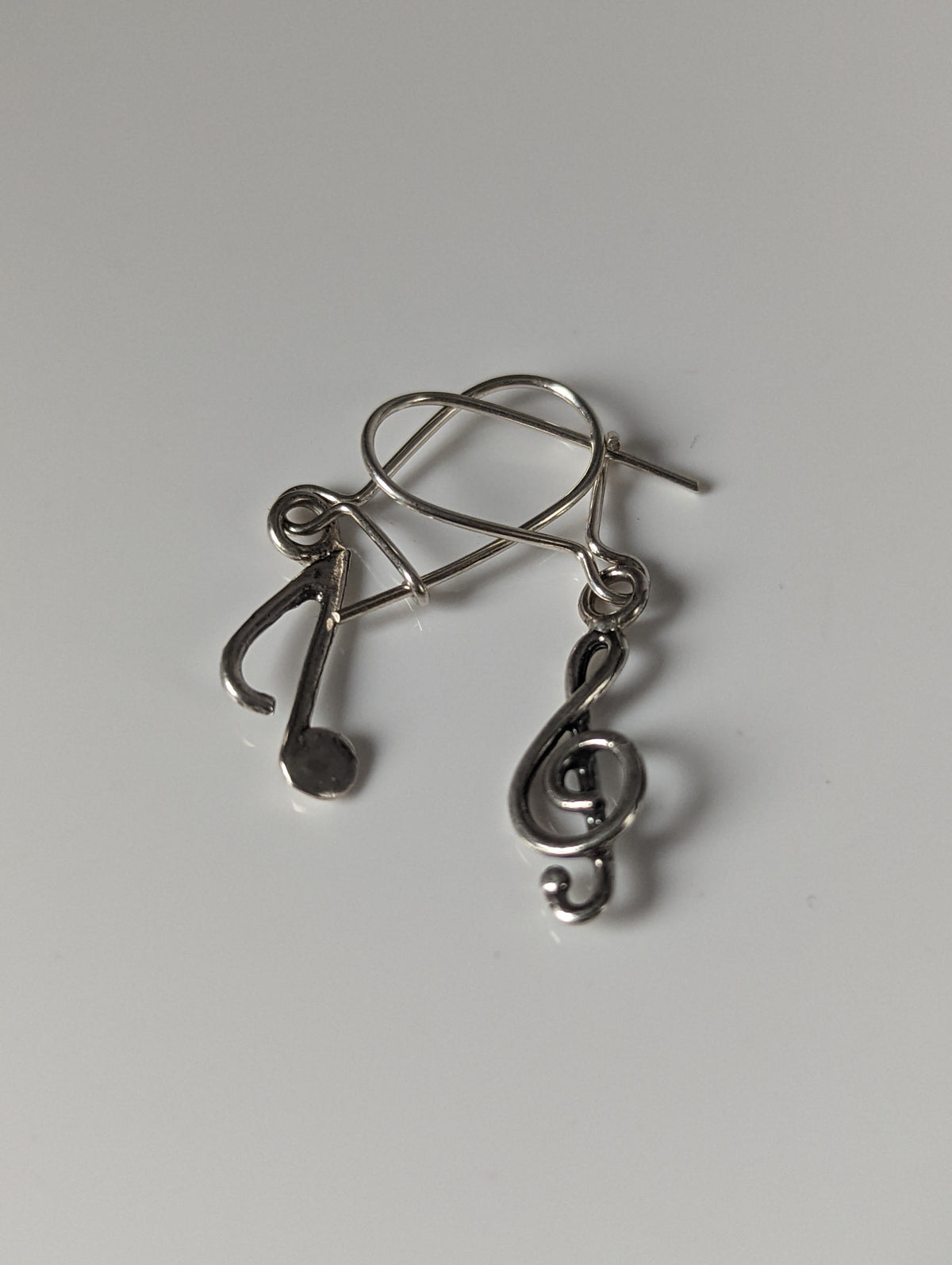 Silver Steed Clef & Note Dropped Earrings