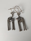 Silver Steed Long Cat Dropped Earrings