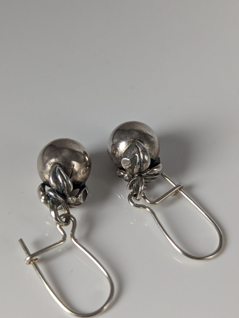 Silver Steed Oranges Dropped Earrings