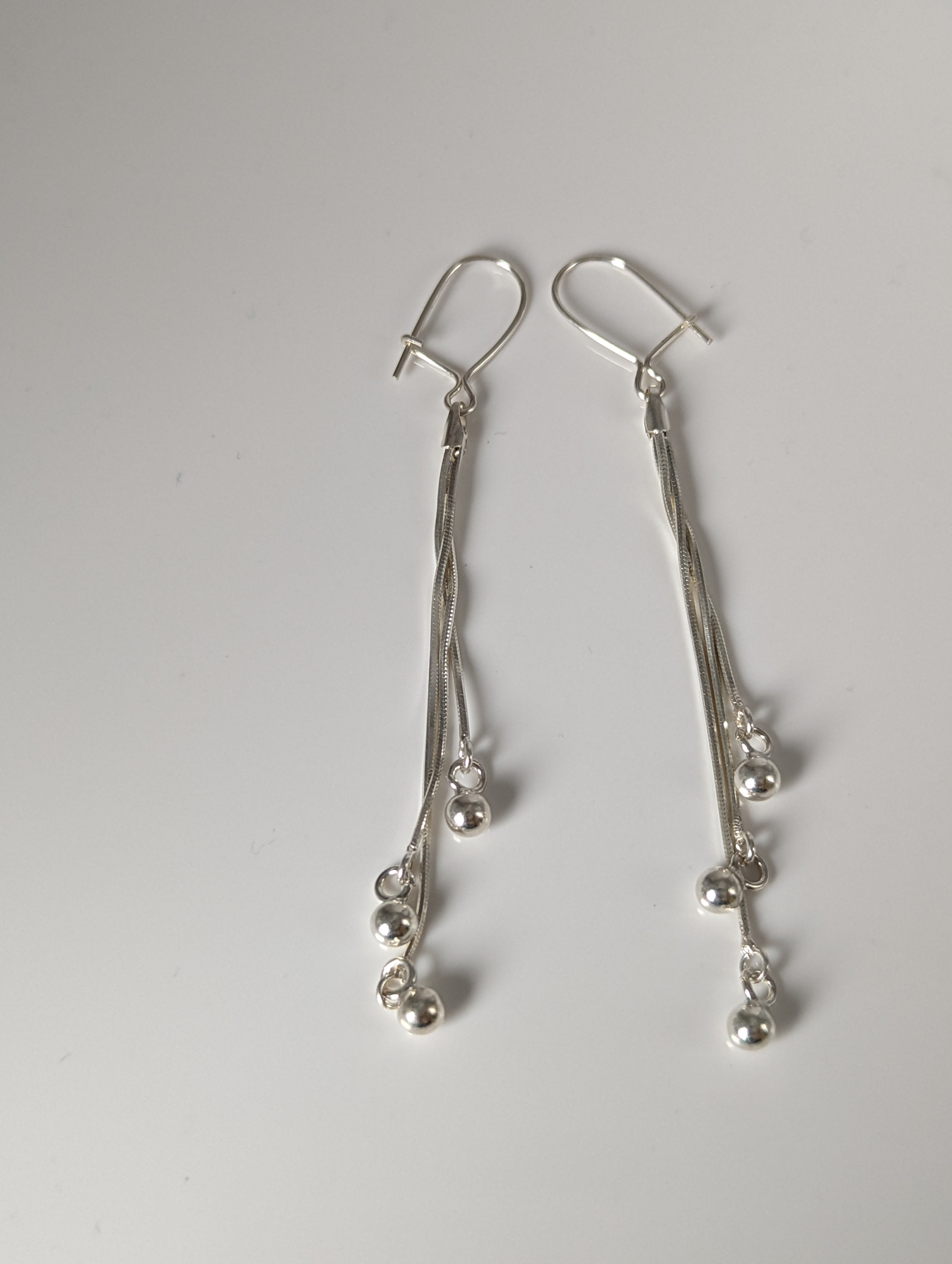 Silver Steed Rope & Ball Dropped Earrings