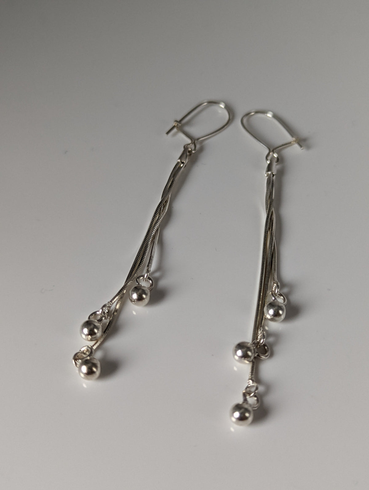 Silver Steed Rope & Ball Dropped Earrings
