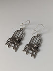 Silver Steed A Cats Chair Dropped Earrings