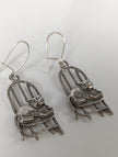 Silver Steed A Cats Chair Dropped Earrings