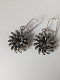 Silver Steed Chrysanthemum Dropped Earrings