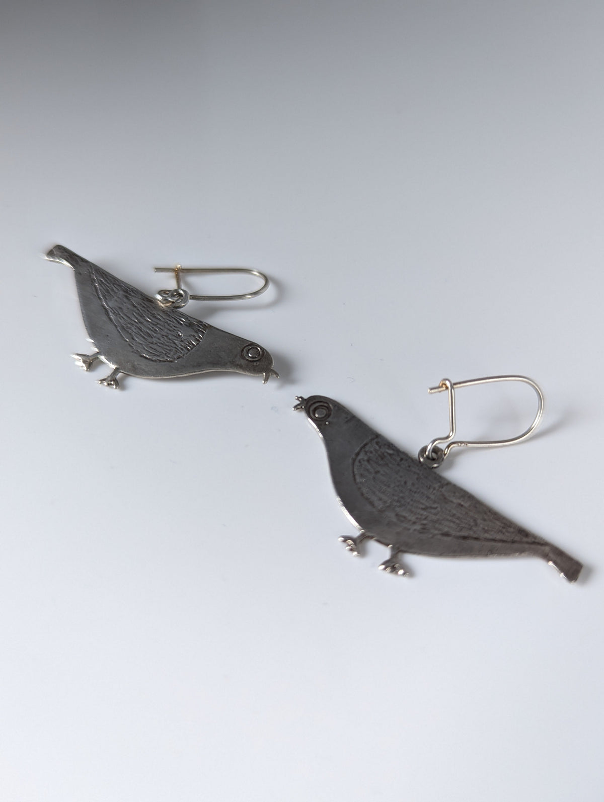 Silver Steed Pigeon Dropped Earrings