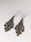 Silver Steed Filigree Crest Dropped Earrings