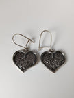 Silver Steed Detailed Heart Dropped Earrings