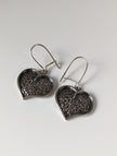 Silver Steed Detailed Heart Dropped Earrings