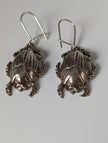 Silver Steed Scarab Dropped Earrings