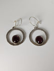 Silver Steed Purple Crystal Loop Dropped Earrings