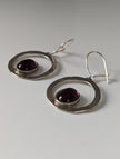 Silver Steed Purple Crystal Loop Dropped Earrings