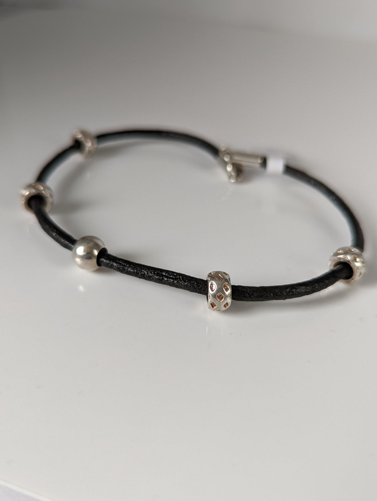 Silver Steed Silver Charms on Leather Cord Bracelet