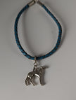 Silver Steed Assorted Charms on Leather Cord Bracelet