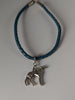 Silver Steed Assorted Charms on Leather Cord Bracelet