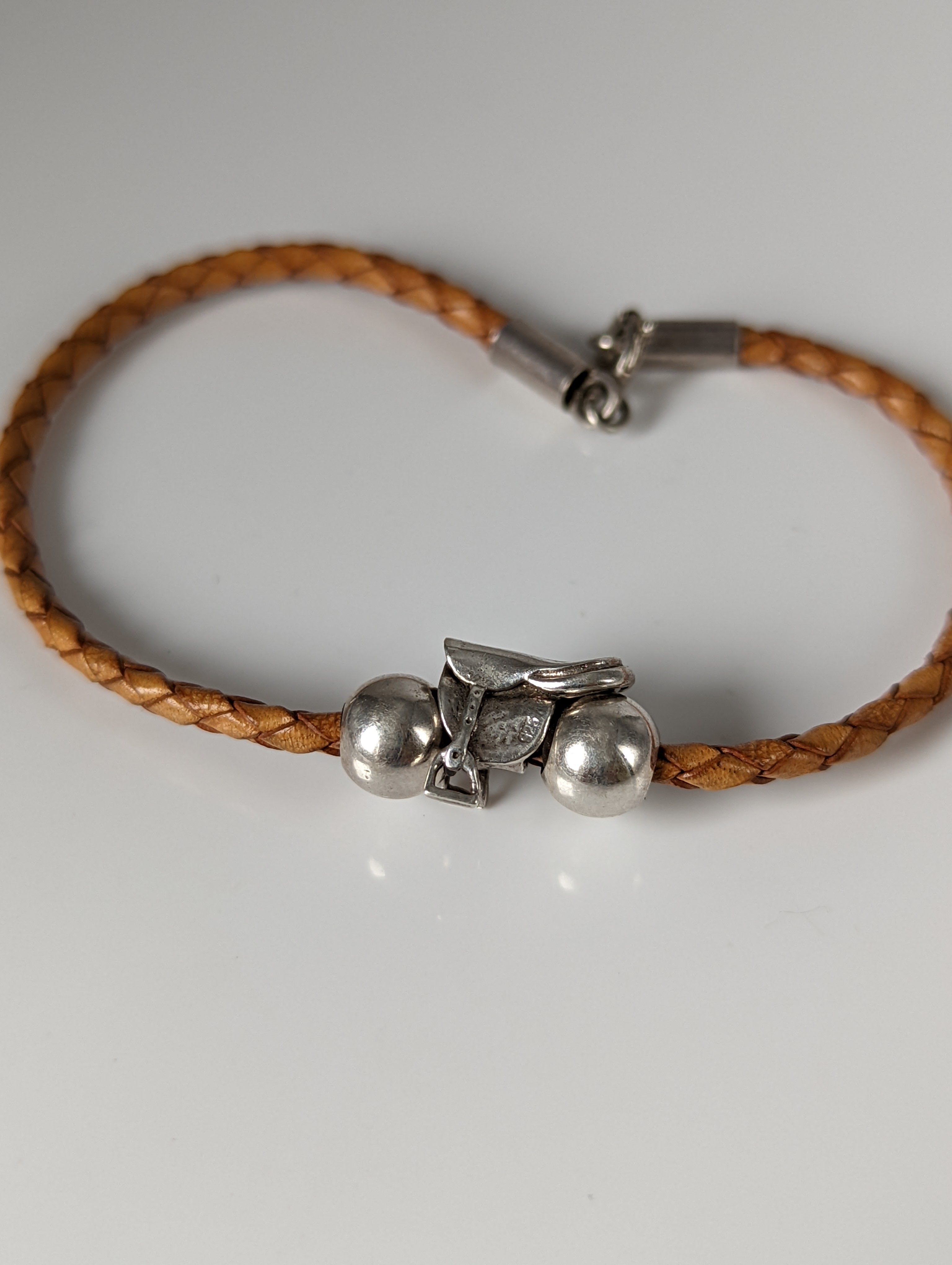 Silver Steed Assorted Charms on Leather Cord Bracelet