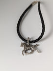 Silver Steed Assorted Charms on Leather Cord Bracelet