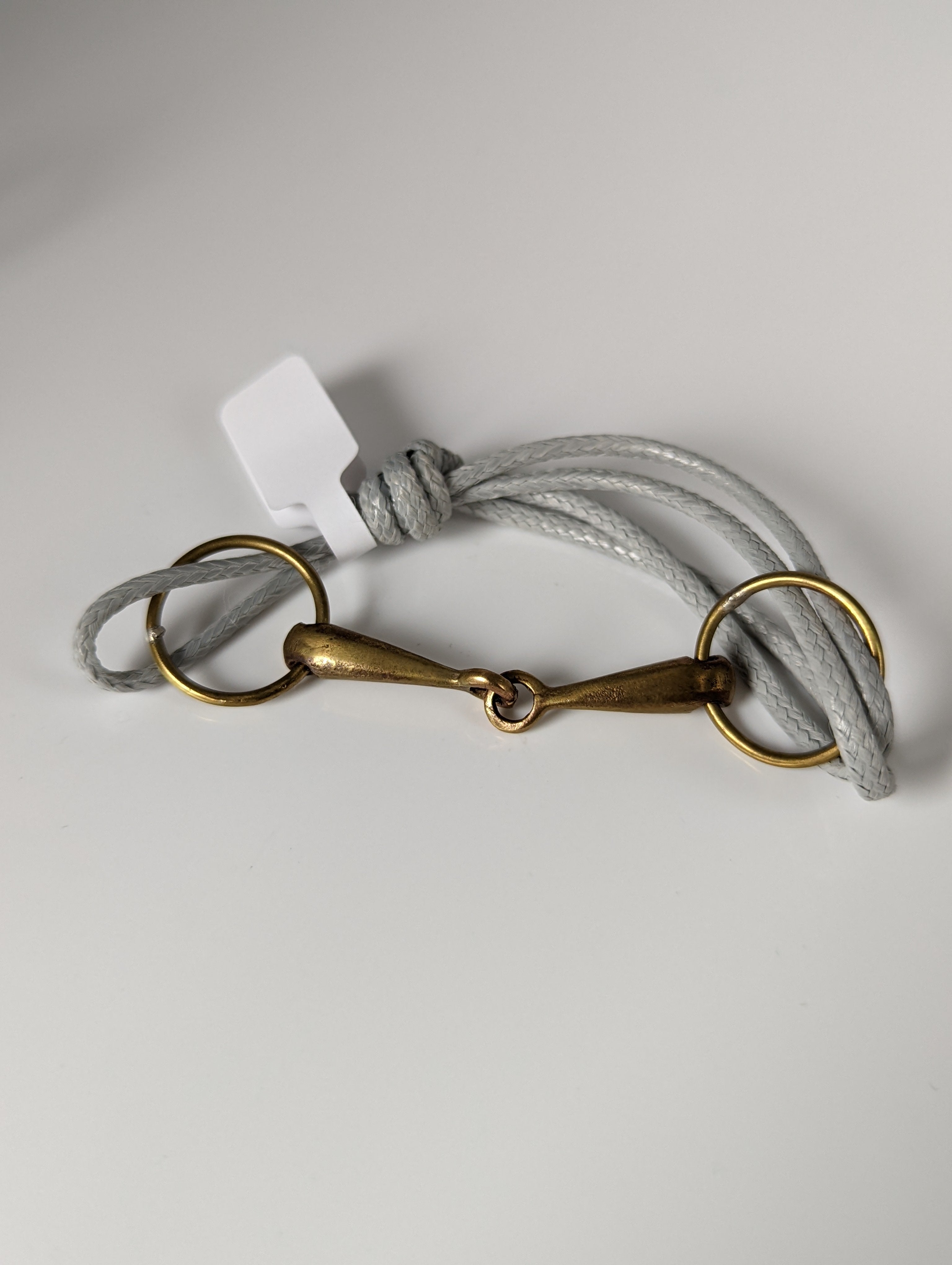 Silver Steed Leather Brass Snaffle Cord Bracelet