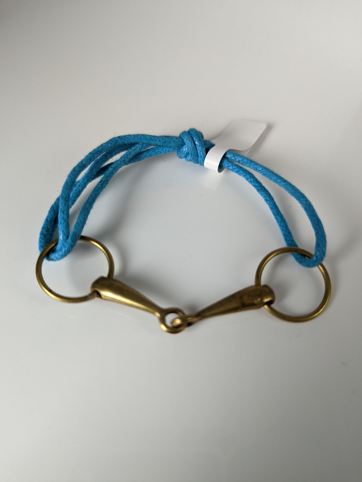 Silver Steed Leather Brass Snaffle Cord Bracelet